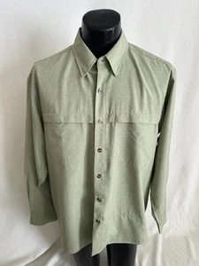 Royal Robbins Shirt Men’s Large Green Polyester Hiking Outdoors Vented EUC - Picture 1 of 13