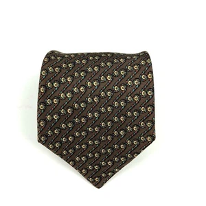 Corbata de lujo Hermes Paris para hombre 100 % marrón seda 729 FA - hecha en Francia - Imagen 1 de 7