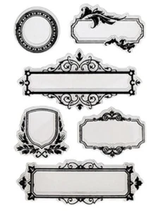 Forever in Time Clear Cling Rubber Stamp Elegant Frames and Name Tags - Picture 1 of 1