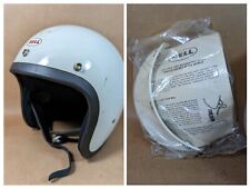 Vintage 1970 BELL - Super Magnum Helmet White Size 75/8 With Visor