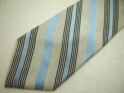 Corbata para hombre Paul Dione azul gris a rayas texturizada 100 % seda 59" Foto 1 de 4