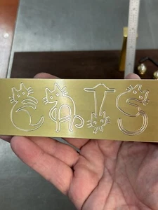 YOUR CHOICE OF CHARACTERS BRASS CAT ALPHABET FOR NEW HERMES ENGRAVING MACHINES - Picture 1 of 22