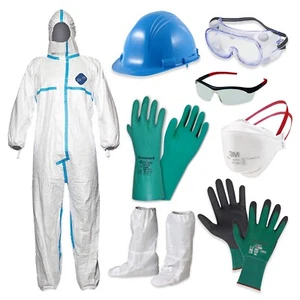 Heavy Duty Hazmat Cleanup Kit, Tyvek 600, N95 Mask, Gloves, Hard Hat & More - Picture 1 of 1