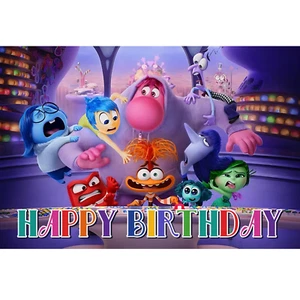 Inside Out Theme Birthday Party 5x3 ft Happy Birthday Backdrop Banner Decor - Picture 1 of 5