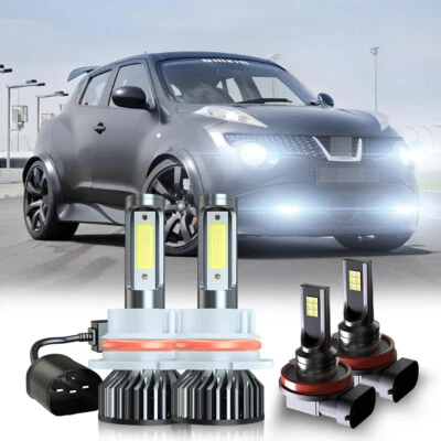 For Nissan Juke 2011-2014 pair 6000K LED Headlight Hi/Lo Beam + Fog Light Bulbs - Image 1 of 4
