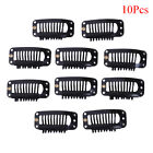 10/100 Toupee Wig Clips Snap Clips W/ Rubber Back Hair Extension Black 9 Teet-Bf