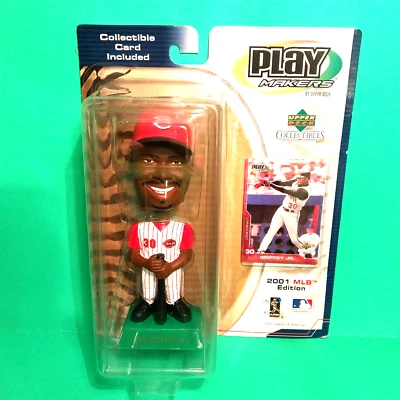 Boneco vintage 2001 Ken Griffey Jr Bobblehead Play Makers Cincinnati Reds Upper Deck - Imagem 1 de 4