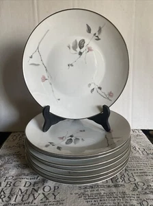 Lot Of 8 Rosenthal Japanese Quince Platinum Dinner Plates 9 3/4"D Germany - Picture 1 of 4