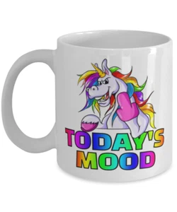 Funny UNICORN Mug, Todays Mood, Unicorn Funny Mug Gift For Friend, Bday, Xmas - Picture 1 of 2