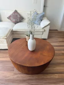 Batamex Home Handcrafted Solid Wood Round Coffee Table - Picture 1 of 11