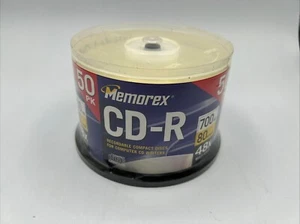 Nuevo Sellado | MEMOREX Music CD-R Paquete de 50 CD en Blanco | 48X 700 MB 80 Minutos - Imagen 1 de 2