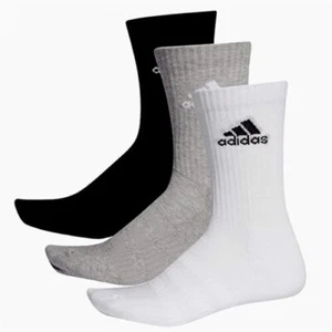 Herren Adidas Crew Socken Gepolstert Baumwollreich SPORTS Weich Socke 3 Paar - Picture 1 of 5