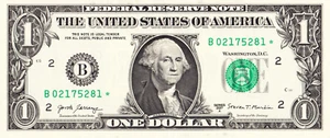 2017A $1 Star Note - Fr. 3006-B* - Uncirculated Condition - Serial B02175281* - Picture 1 of 2
