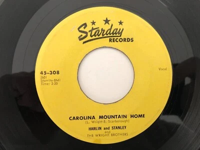 '57 Ohio Bluegrass 45 HARLIN & STANLEY Carolina Mountain Home STARDAY hear - Image 1 of 2