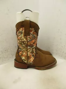Roper Toddlers Brown Square Toe Side Zip Cowboy Boots Size 5 - Picture 1 of 16