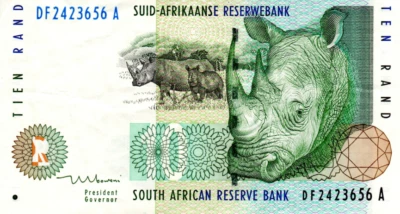 South Africa 10 Rand ND(1999) VF+ Banknote P-123b Prefix DF Mboweni Sig. - Image 1 of 2