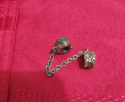 Pandora  Safety Chain Charms Silver and Gold - Image 1 of 4