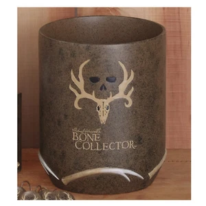 Bone Collector 2 Trash Cans Brown Resin Michael Waddell Licensed Skull Tan Black - Picture 1 of 1