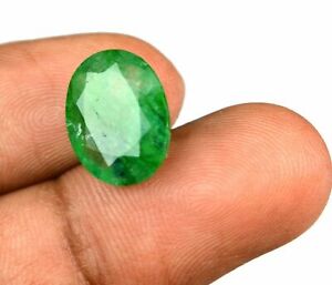6.25 Carat Oval Zambian Treated Green Emerald May Birthstone IGL Certified 
