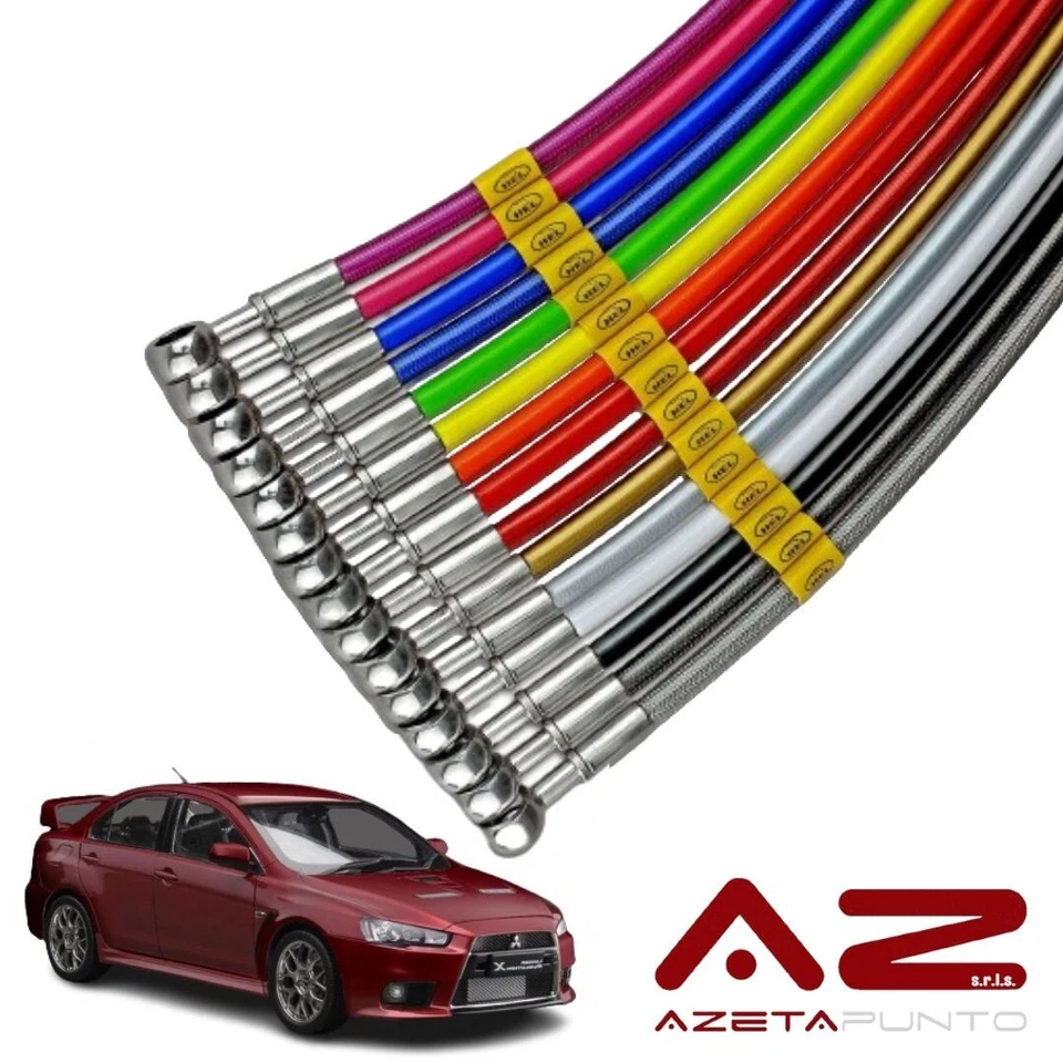 tubi freno in treccia auto su misura per mitsubishi lancer evo 10 evolution x - Immagine 1 di 4