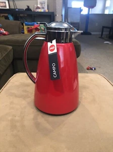 Emsa Campo Stainless Steel Thermal Carafe with Glass Liner, 34 oz, Red - Picture 1 of 6