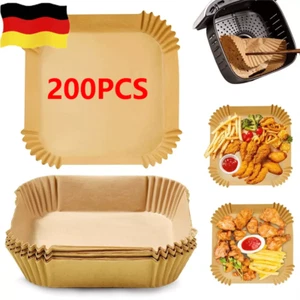 200x Backpapier 20cm Für Friteuse Heißluftfritteuse Grill Backofen Air fryer - Bild 1 von 13