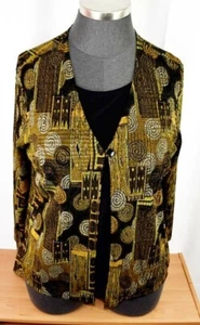 Vestido Granero Simulado Twinset Top Talla Grande 2X 18/20 Dorado y Verde Manga Larga Nuevo con Etiquetas - Imagen 1 de 4