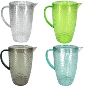 Caraffa con coperchio da 2 litri Bottiglia brocca in plastica chiusa bibite fres - Foto 1 di 18