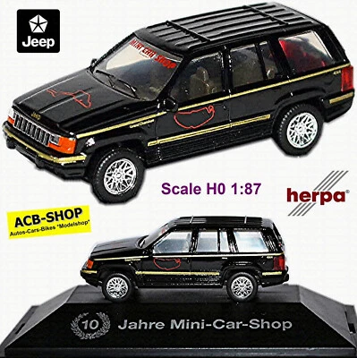 Chrysler Jeep Grand Cherokee ZJ 1993-98 Mini-Car-Shop Nero 1:87 Herpa - Immagine 1 di 4