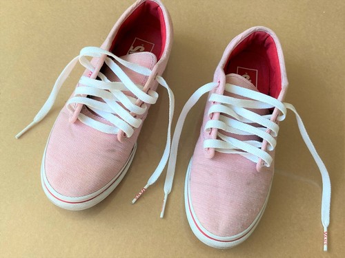 Scarpe sneakers Vans donna taglia US 6 5 tela a righe rosso bianco