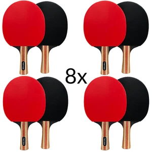 heinsa 8x Profi Tischtennisschläger Konkav mit 1,8 mm für Familien oder Schulen