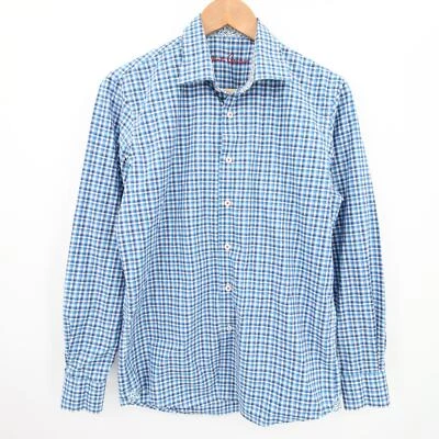 Robert Graham Dress Shirt Blue Boys Plaid Button Down Long Sleeve Cotton Gingham - Image 1 of 4