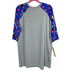 Girls Baseball Style Tee 3/4 Sleeve (12-14) Disney Minnie Mouse Blue Gray NWT - Picture 1 of 13
