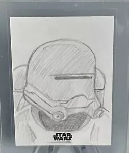 2024 Topps Star Wars Galaxy Chrome Sketch Card 1/1 First Order Flametropper - Picture 1 of 3