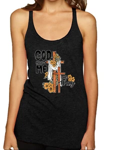 Camiseta sin mangas God Made Me This Way Cross with Sungirasol Faith TriBlend Racerback - Imagen 1 de 13