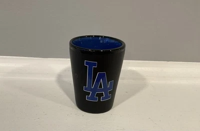Los Angeles LA Dodgers Shot Glass 2 oz Black/Blue  Rare  Colors MLB Baseball NEW - Image 1 of 4
