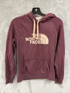 The North Face Hoodie Women’s S Burgundy Purple Pullover Sweatshirt Logo Graphic - Picture 1 of 7