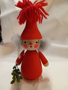 Vintage Bo Strom 70er Jahre Holz Schwedische Figur Elfe Wichtel Volkskunst - Bild 1 von 4
