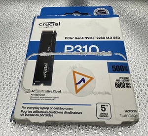 Crucial P310 500GB NVMe M.2 SSD Blazing 6600MB/s Perfect for Gaming & Business - Picture 1 of 9