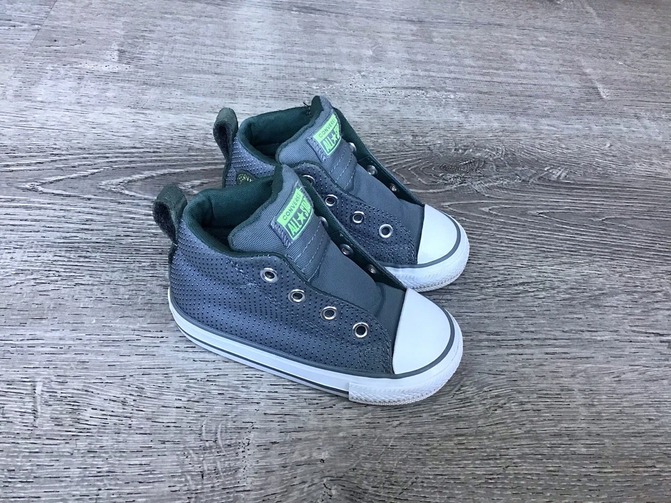 Converse Infant Talla 6 Chuck Taylor All Star Street Mid 761973F Gris Fresco Sin Cordones Foto 1 de 4