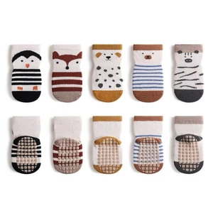 5 pcs Cartoon Animal Baby Socks Cotton Mid Length Socks New Floor Socks Girls - Picture 1 of 9