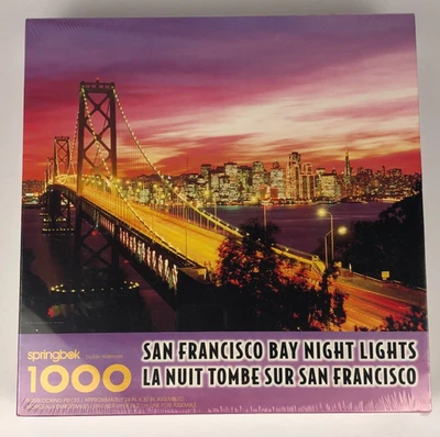 Springbok Puzzle San Francisco Bay Night Lights 1000 Pcs PZL6202 24"x30" - Image 1 of 4