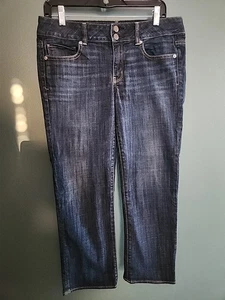 AE American Eagle Damenjeans Whiskered Artist Crop Stretch 10 33" Regular Dark - Bild 1 von 7
