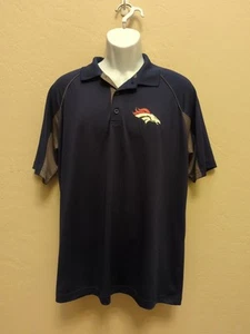 Broncos NFL Team Apparel Polo Uomo Taglia L Logo Navy Manica Corta Tempo Libero - Foto 1 di 8