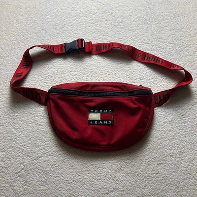 Vintage Tommy Hilfiger Logo Red Fanny Pack Sling Bacg Crossbody Adjustable Strap - Image 1 of 4