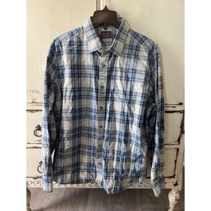 UnTuckit size XL men’s plaid button down shirt blue  - Picture 1 of 3