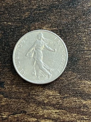 1986 France 1/2 Half Franc Actual Coin TB2000* - Image 1 of 2