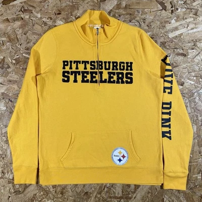 Sudadera vintage Y2K VS rosa Pittsburgh Steelers amarilla 1/4 cremallera para mujer talla L Foto 1 de 4