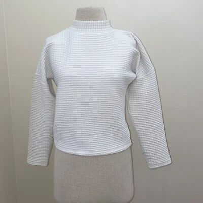 Asos monki quilted mock neck cream top size XS - Image 1 of 4