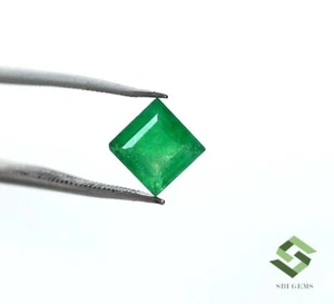 5.75x5.75 mm Certified Natural Emerald Square Cut 0.98 CTS Loose Gemstone - Picture 1 of 8